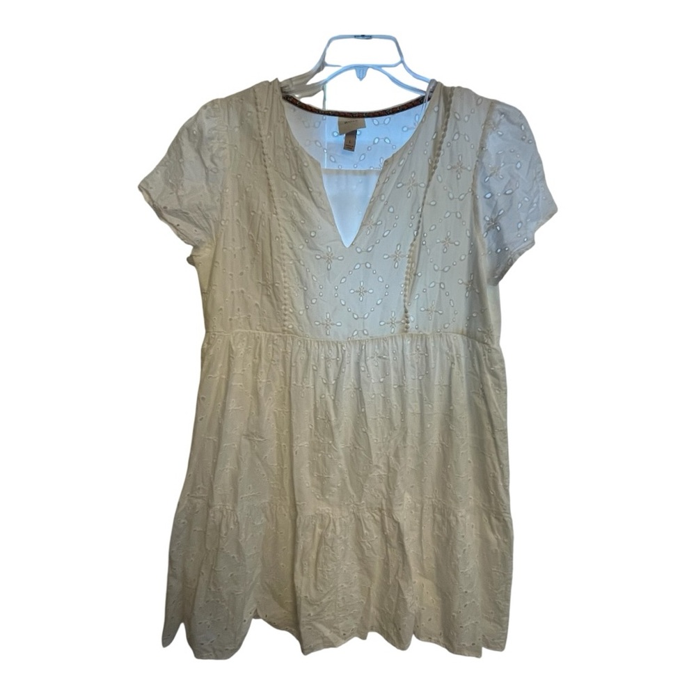 Knox Rose White Eyelet Dress with Floral Trim